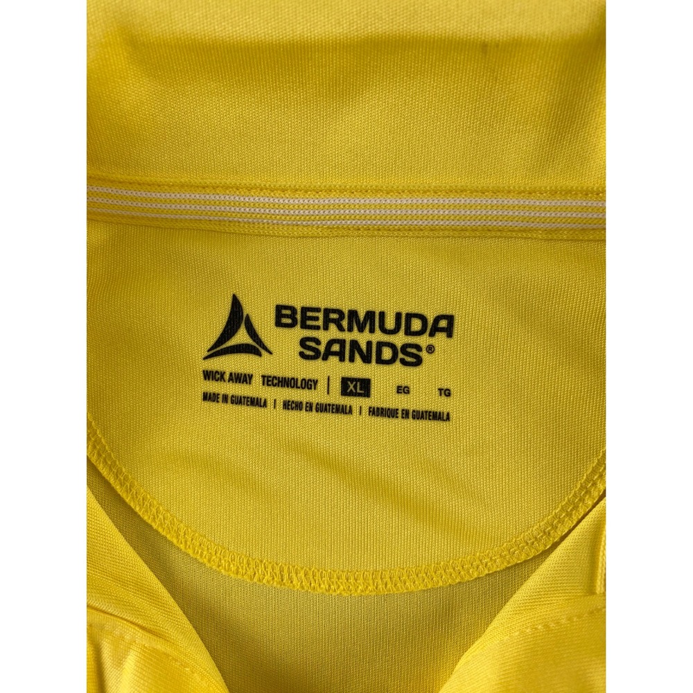 Bermuda Sands Womens XL Yellow Performance Polo Shirt Short Slv Wick Away Golf - Picture 2 of 9